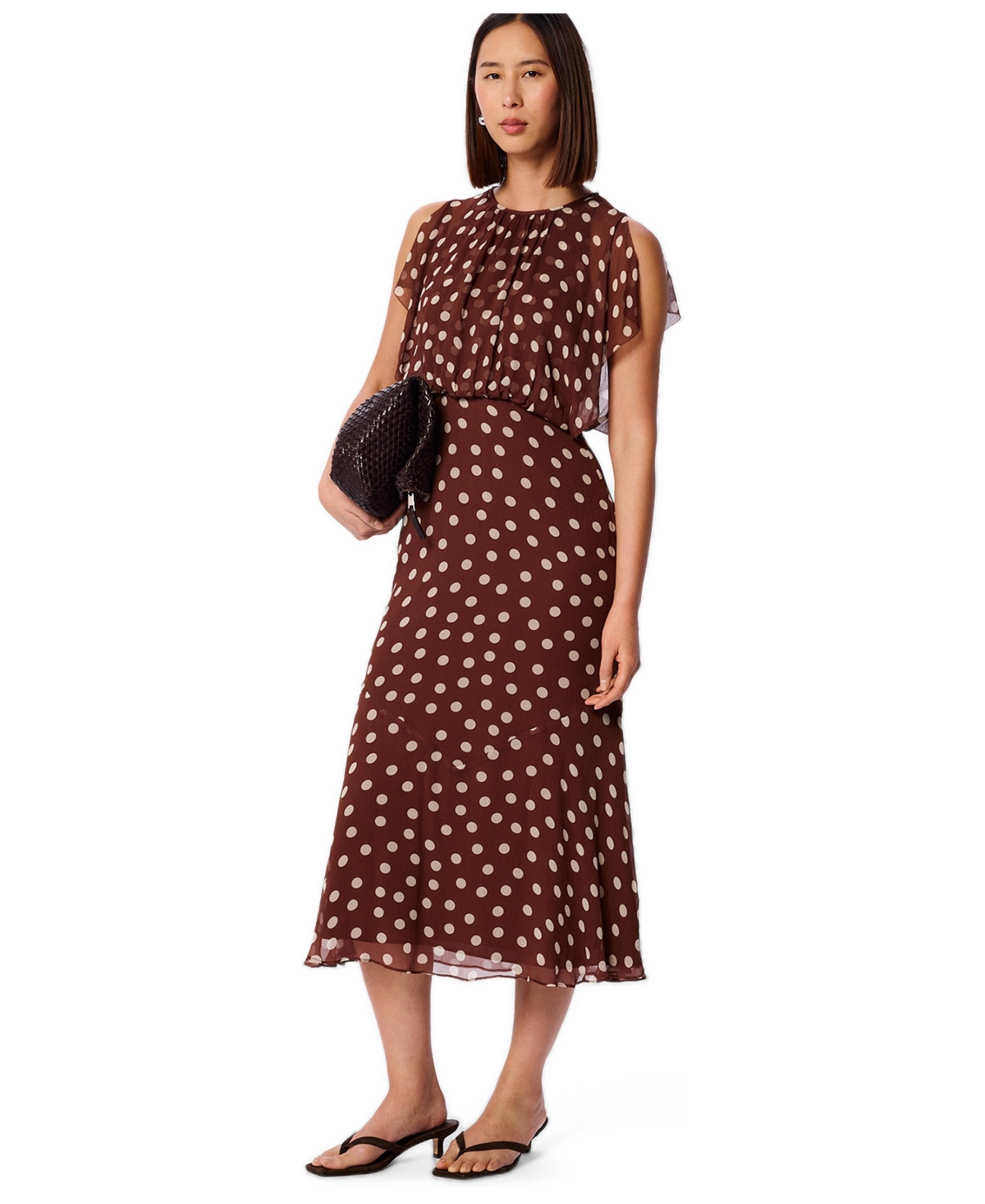Whistles Women’s Polka Dot Print Midi Dress – Brwn/multi Whistles Women’s Polka Dot Print Midi Dress – Brwn/multi