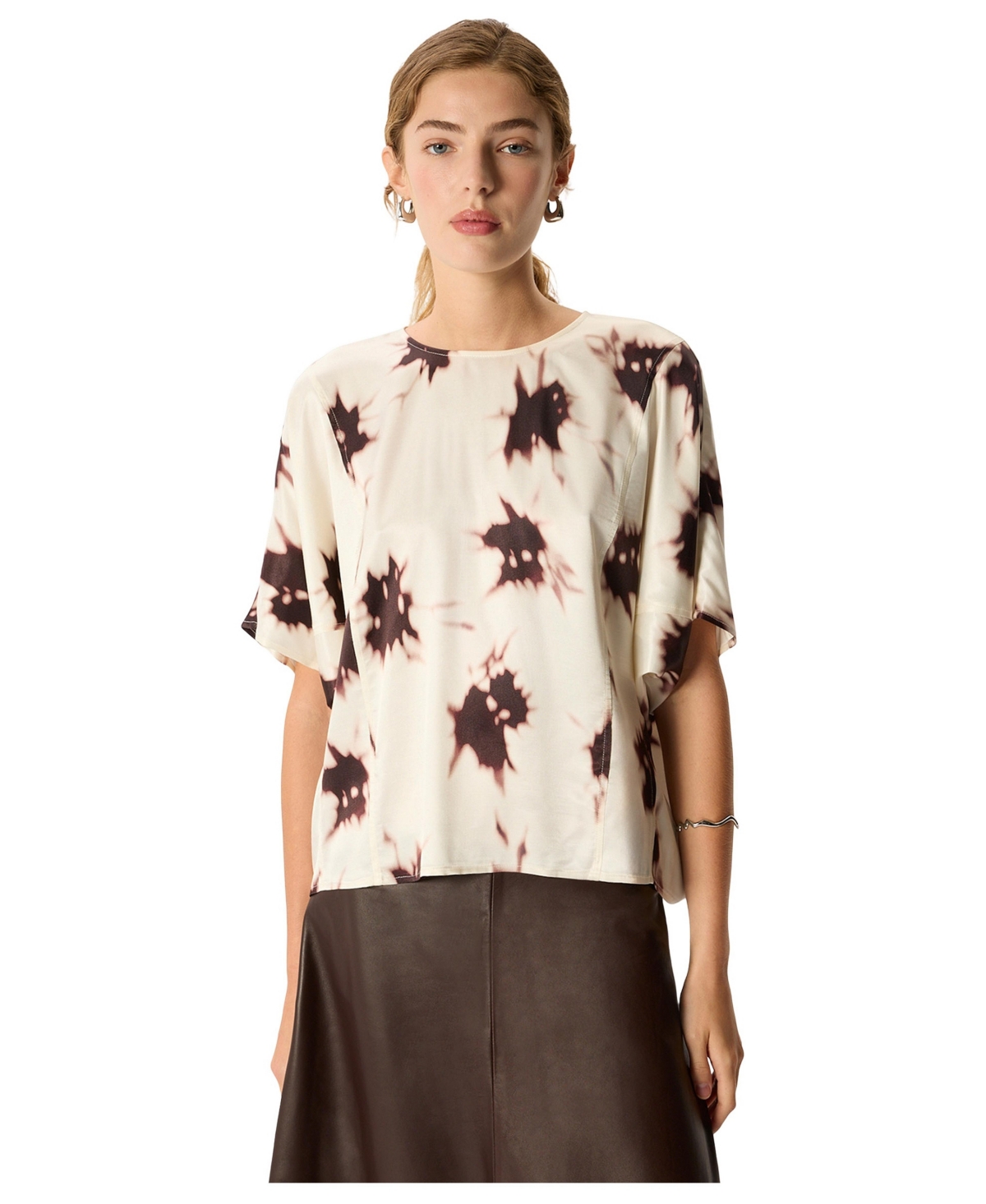 Whistles Women’s Shadow Floral Viscose Blouse – Ivory/multi