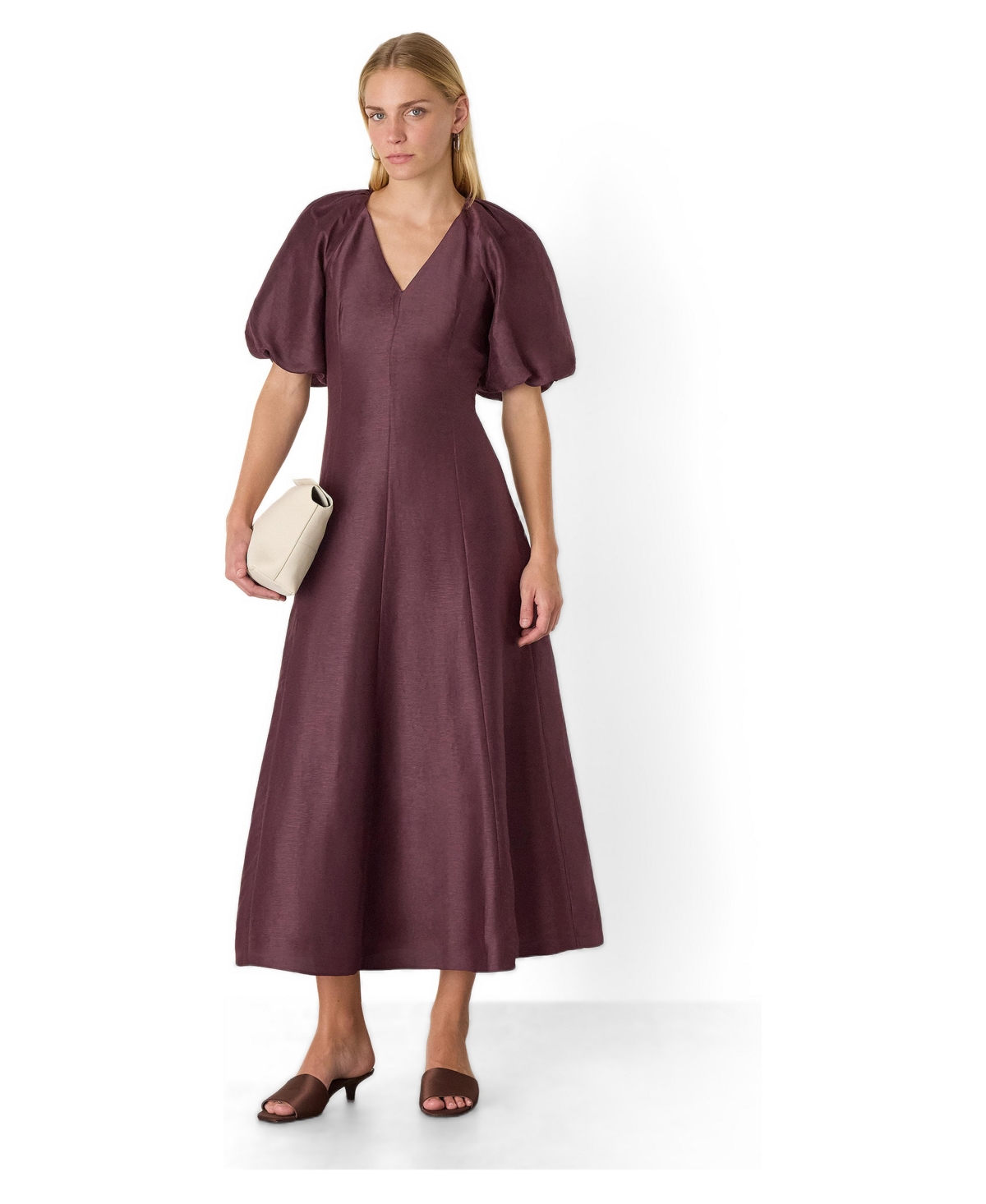 Whistles Women’s Silk Blend Taffeta Maxi Dress – Burgundy Whistles Women’s Silk Blend Taffeta Maxi Dress – Burgundy