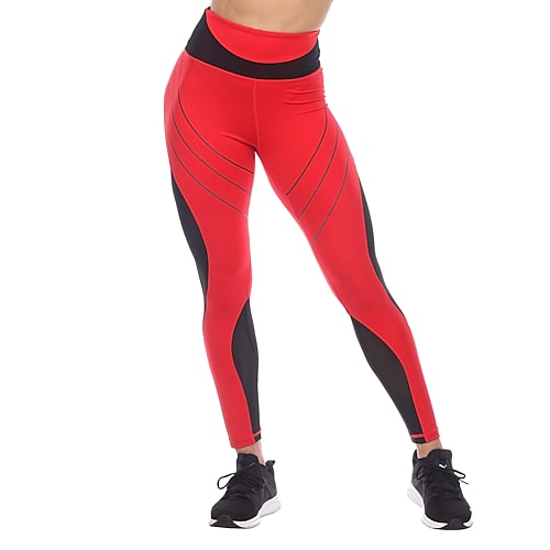 White Mark Womens High Rise 26″ Full Length Leggings, Small, Red White Mark Womens High Rise 26″ Full Length Leggings, Small, Red