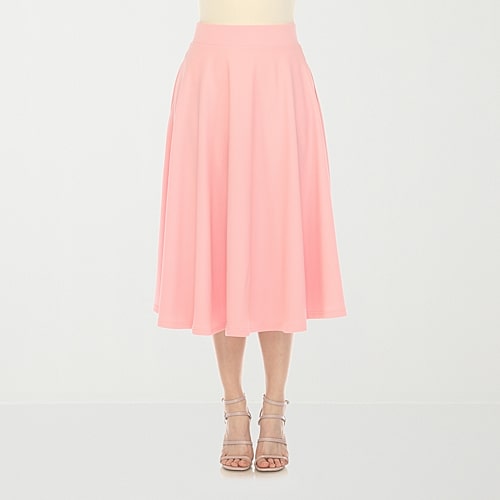 White Mark Womens Midi A-Line Skirt, Small, Pink White Mark Womens Midi A-Line Skirt, Small, Pink