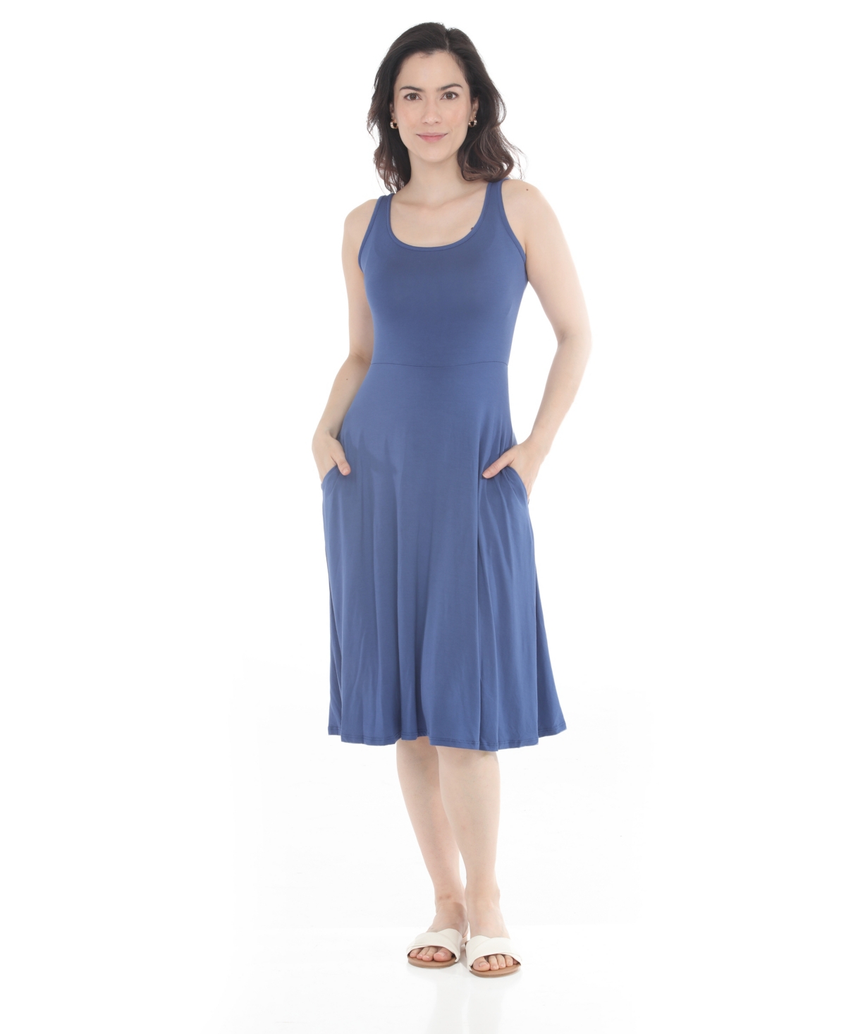 White Mark Women’s Twist Front Built in Skirt Maxi Dress – Blue White Mark Women’s Twist Front Built in Skirt Maxi Dress – Blue