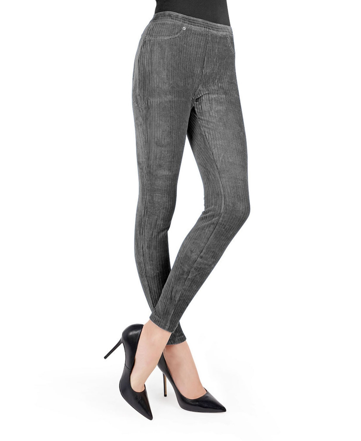 Wide Rib Corduroy Women’s Leggings – Grey Wide Rib Corduroy Women’s Leggings – Grey
