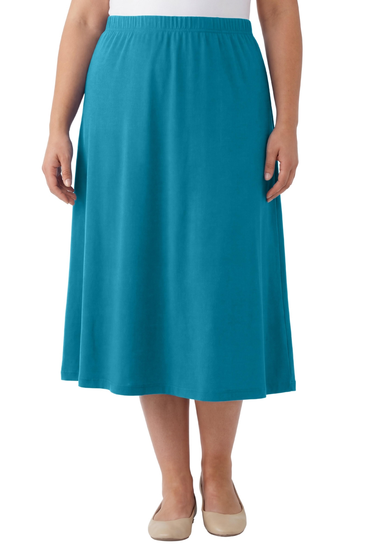 Woman Within Women’s Within 7-Day Knit A-Line Skirt – Deep teal Woman Within Women’s Within 7-Day Knit A-Line Skirt – Deep teal