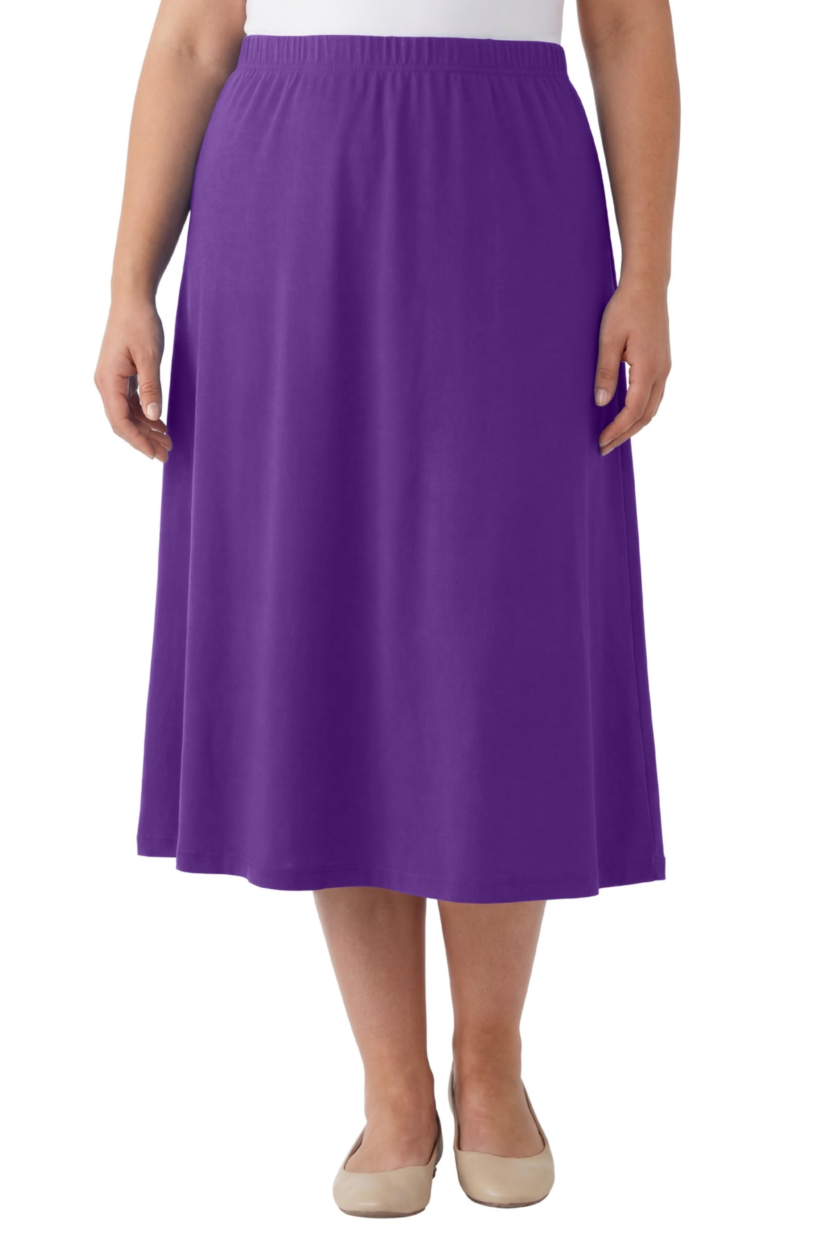 Woman Within Women’s Within 7-Day Knit A-Line Skirt – Radiant purple Woman Within Women’s Within 7-Day Knit A-Line Skirt – Radiant purple