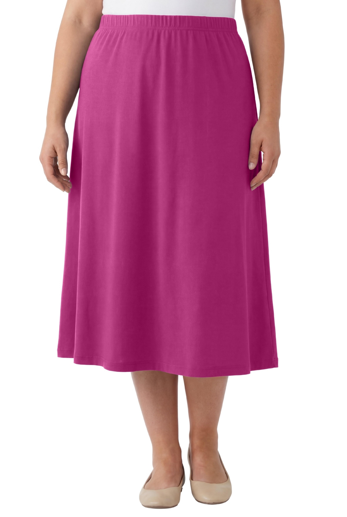 Woman Within Women’s Within 7-Day Knit A-Line Skirt – Raspberry Woman Within Women’s Within 7-Day Knit A-Line Skirt – Raspberry