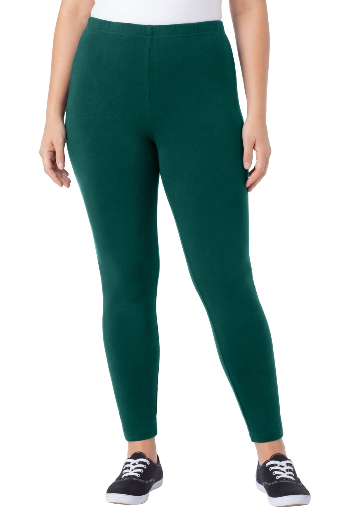 Woman Within Women’s Within Stretch-Cotton Knit Pull-On Leggings – Emerald green Woman Within Women’s Within Stretch-Cotton Knit Pull-On Leggings – Emerald green