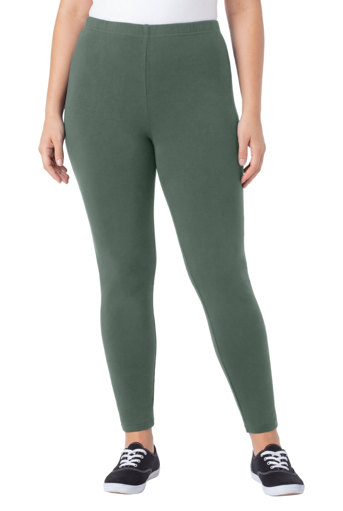 Woman Within Women’s Within Stretch-Cotton Knit Pull-On Leggings – Pine Woman Within Women’s Within Stretch-Cotton Knit Pull-On Leggings – Pine