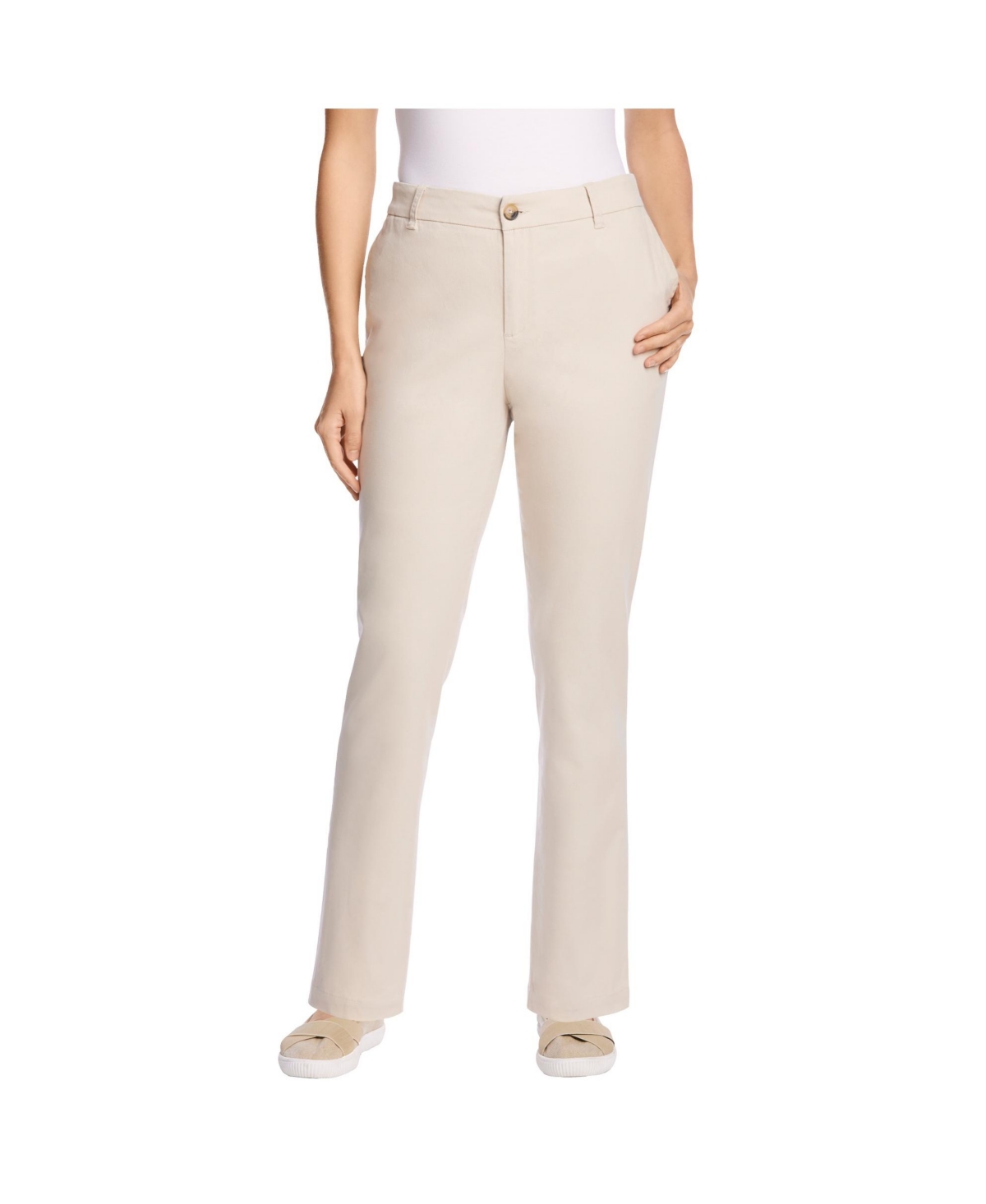 Woman Within Women’s Within Tall Adjustable Waist Straight-Leg Chino – Natural khaki