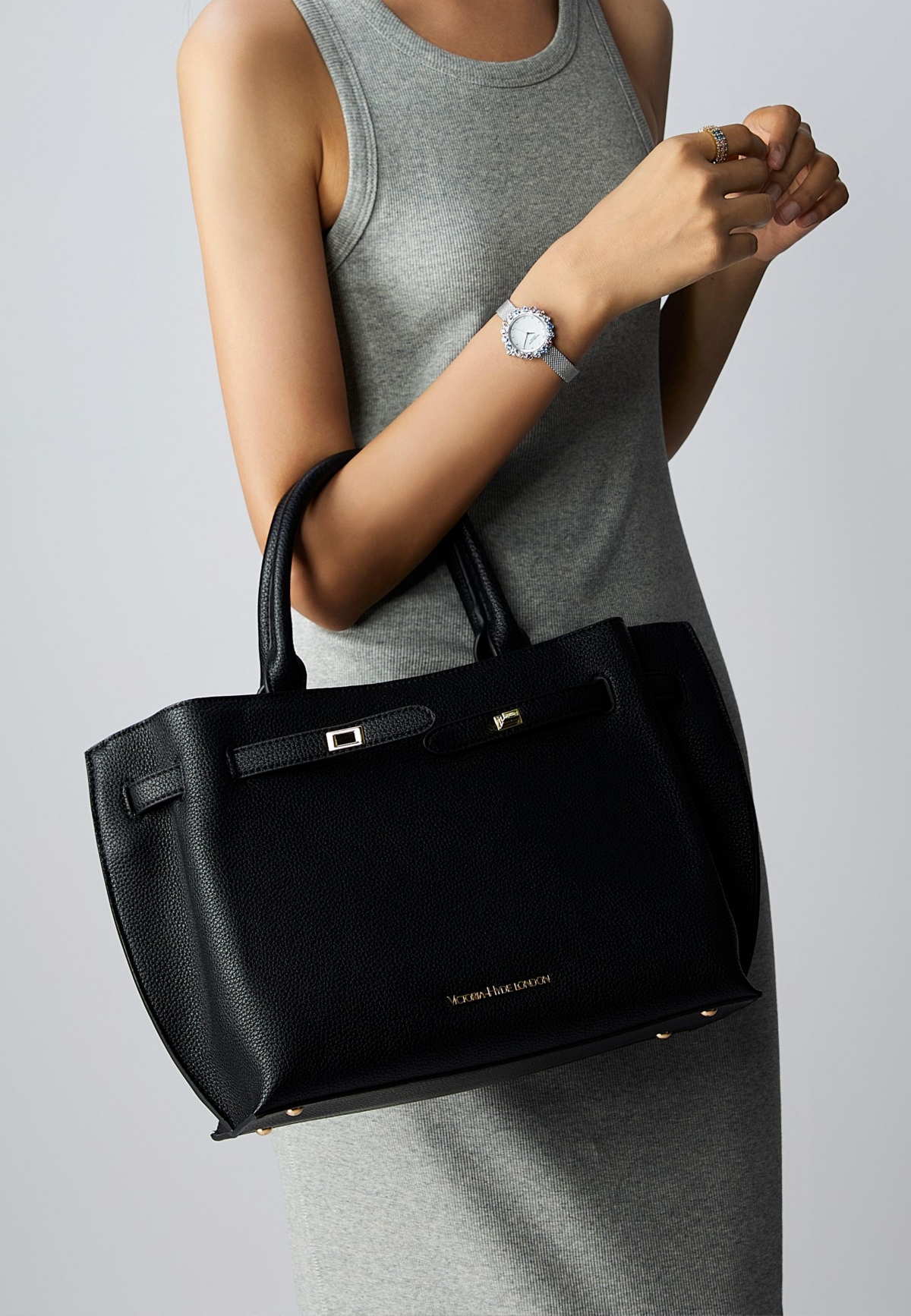 Woman handbag Medium satchel Victoria Hyde Lambeth – Black