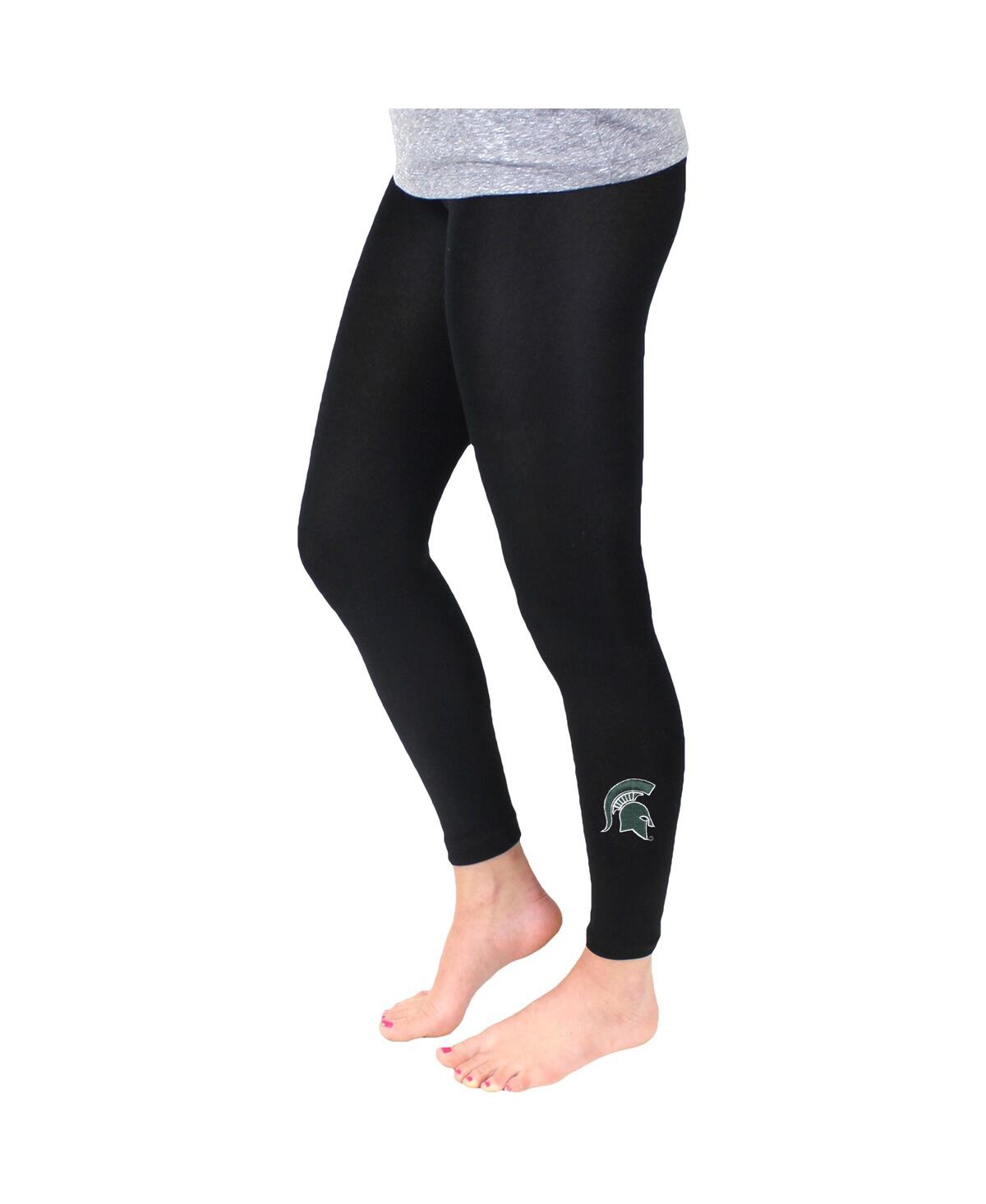 Women’s Black Michigan State Spartans Fleece Leggings – Black Women’s Black Michigan State Spartans Fleece Leggings – Black