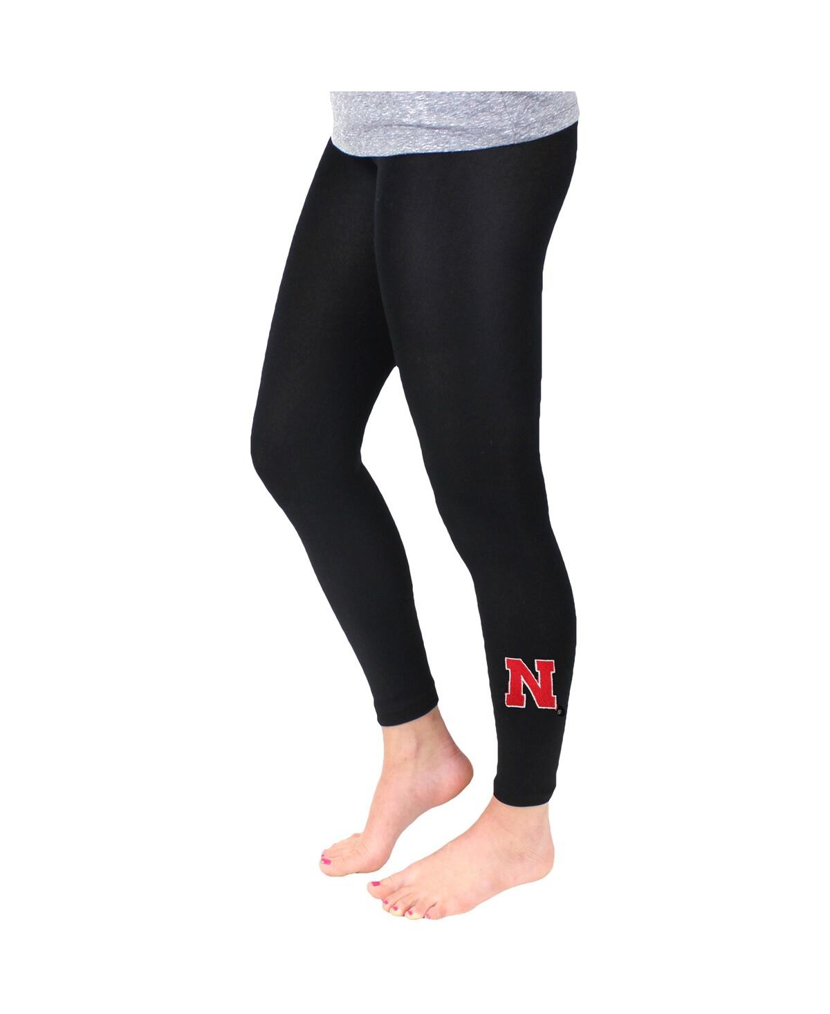 Women’s Black Nebraska Huskers Fleece Leggings – Black Women’s Black Nebraska Huskers Fleece Leggings – Black