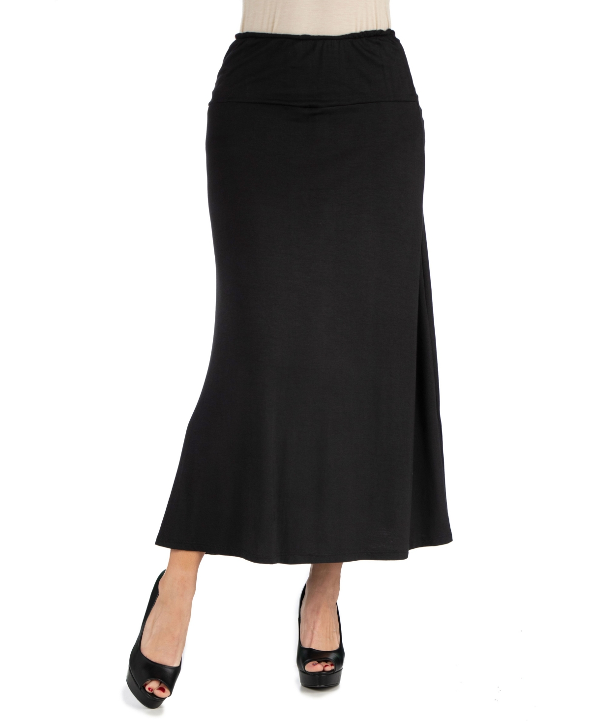 Women’s Elastic Waist Maxi Skirt – Black Women’s Elastic Waist Maxi Skirt – Black