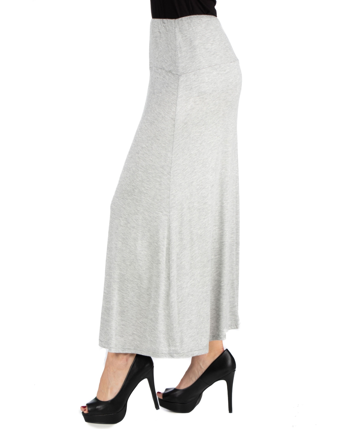 Women’s Elastic Waist Maxi Skirt – Heather Women’s Elastic Waist Maxi Skirt – Heather