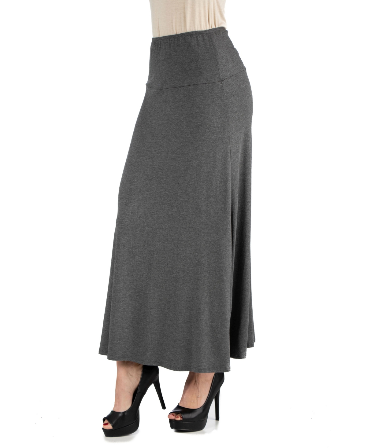 Women’s Elastic Waist Maxi Skirt – Smoke Women’s Elastic Waist Maxi Skirt – Smoke