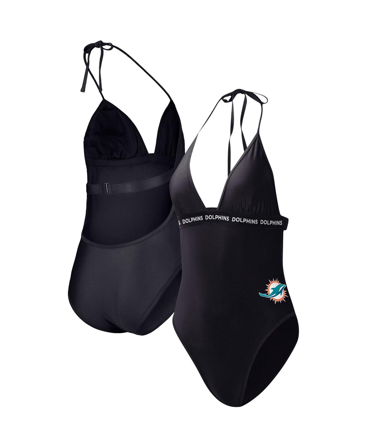Women’s G-iii 4Her by Carl Banks Black Miami Dolphins Full Count One-Piece Swimsuit – Black Women’s G-iii 4Her by Carl Banks Black Miami Dolphins Full Count One-Piece Swimsuit – Black