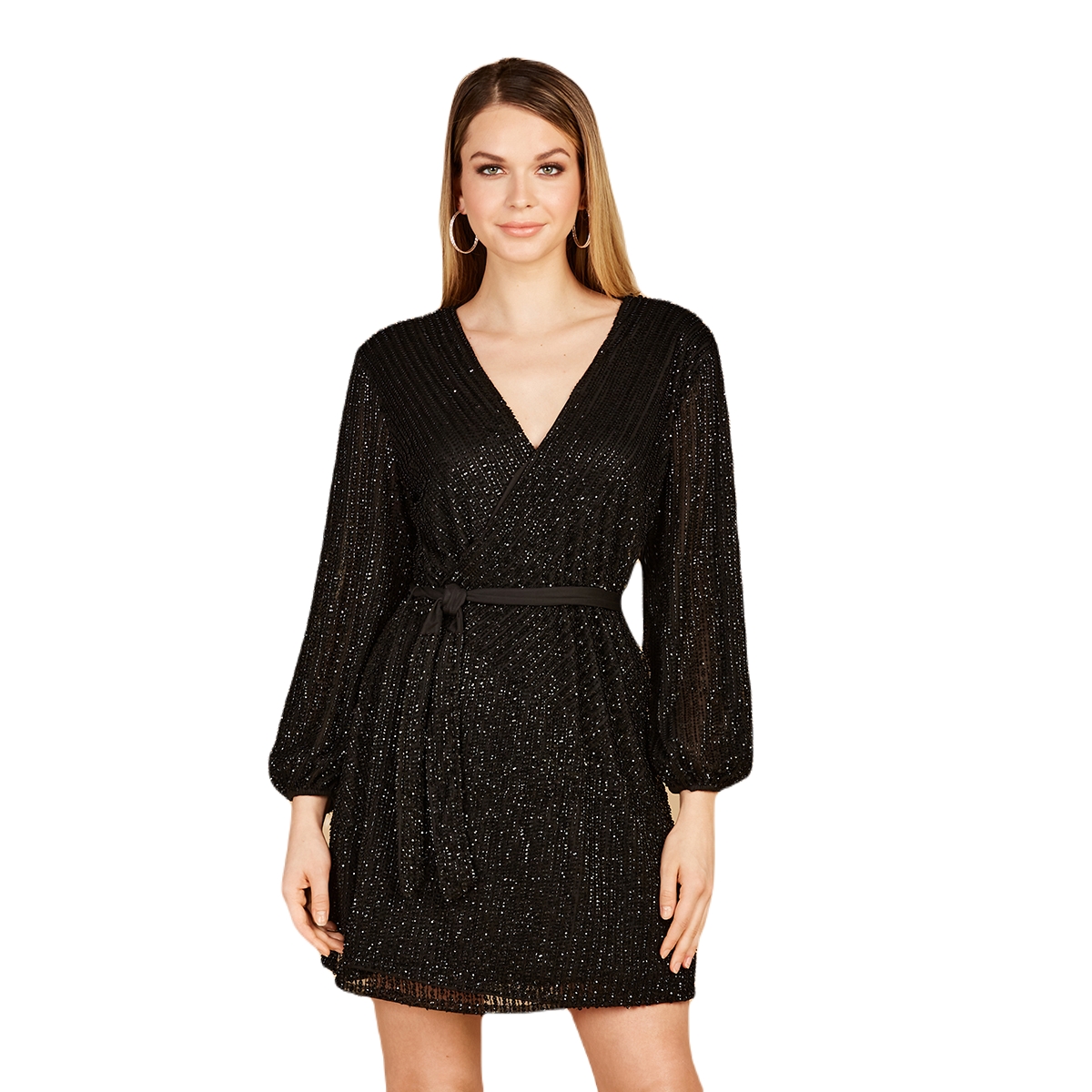 Women’s Lara – Long Sleeve Cocktail Wrap Dress – Black Women’s Lara – Long Sleeve Cocktail Wrap Dress – Black