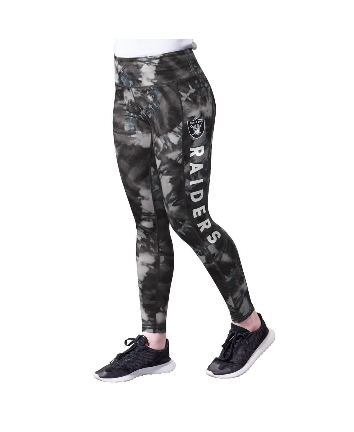 Women’s Msx by Michael Strahan Black Las Vegas Raiders Aubrey Tie-Dye Leggings – Black