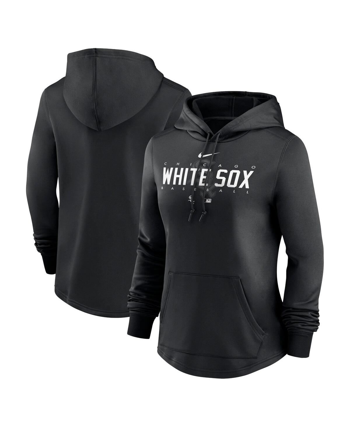 Women’s Nike Black Chicago White Sox Authentic Collection Pregame Performance Pullover Hoodie – Black