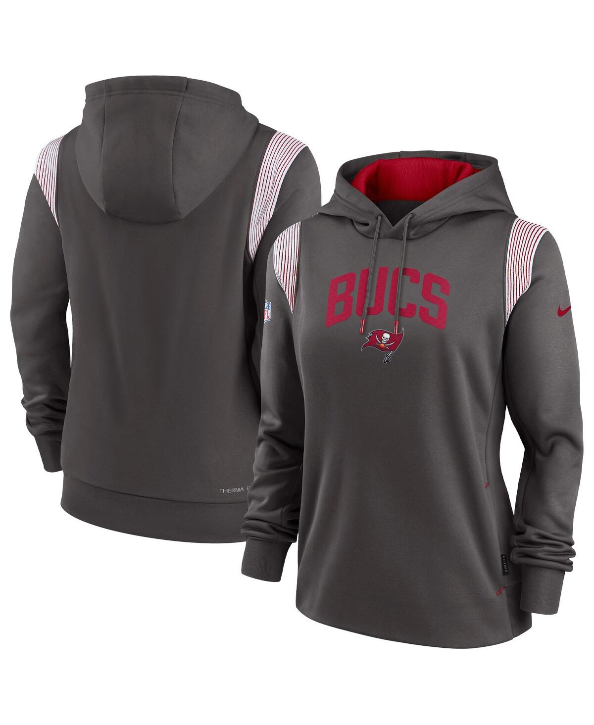 Women’s Nike Pewter Tampa Bay Buccaneers Sideline Stack Performance Pullover Hoodie – Pewter