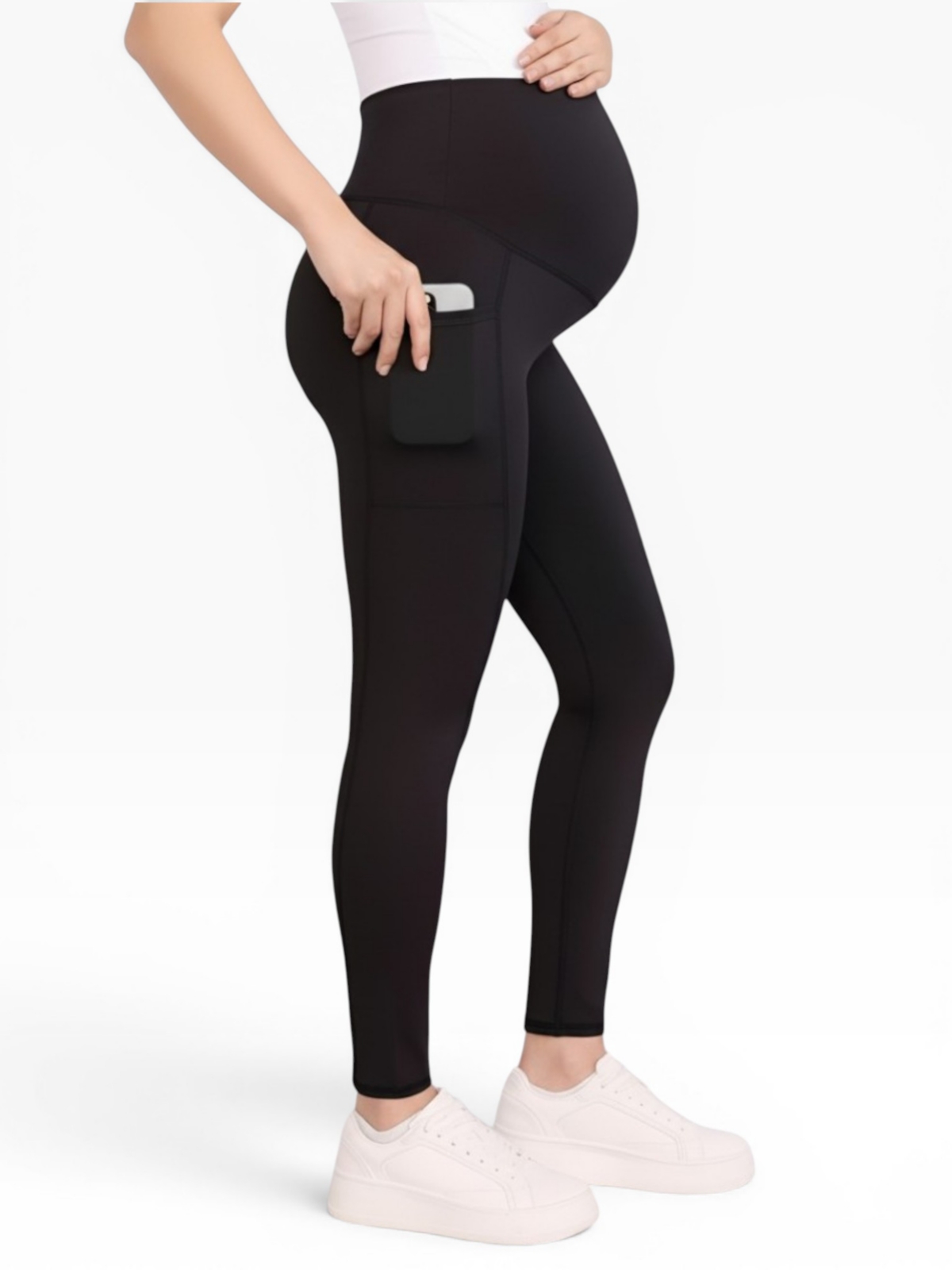 Women’s Over the Belly Side Pocket Active Maternity Leggings – Motherhood Maternity – Black Women’s Over the Belly Side Pocket Active Maternity Leggings – Motherhood Maternity – Black