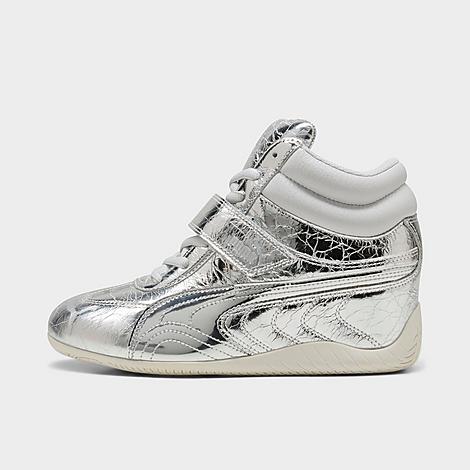 Women’s Puma Speedcat Wedge Luster Casual Shoes in PUMA Silver/Vapor Grey Size: 5.5