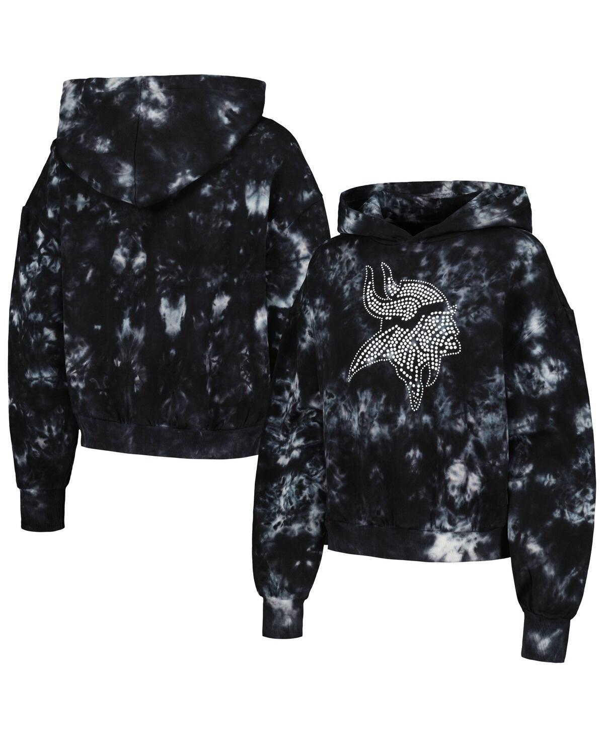 Women’s The Wild Collective Black Minnesota Vikings Tie-Dye Cropped Pullover Hoodie – Black Women’s The Wild Collective Black Minnesota Vikings Tie-Dye Cropped Pullover Hoodie – Black