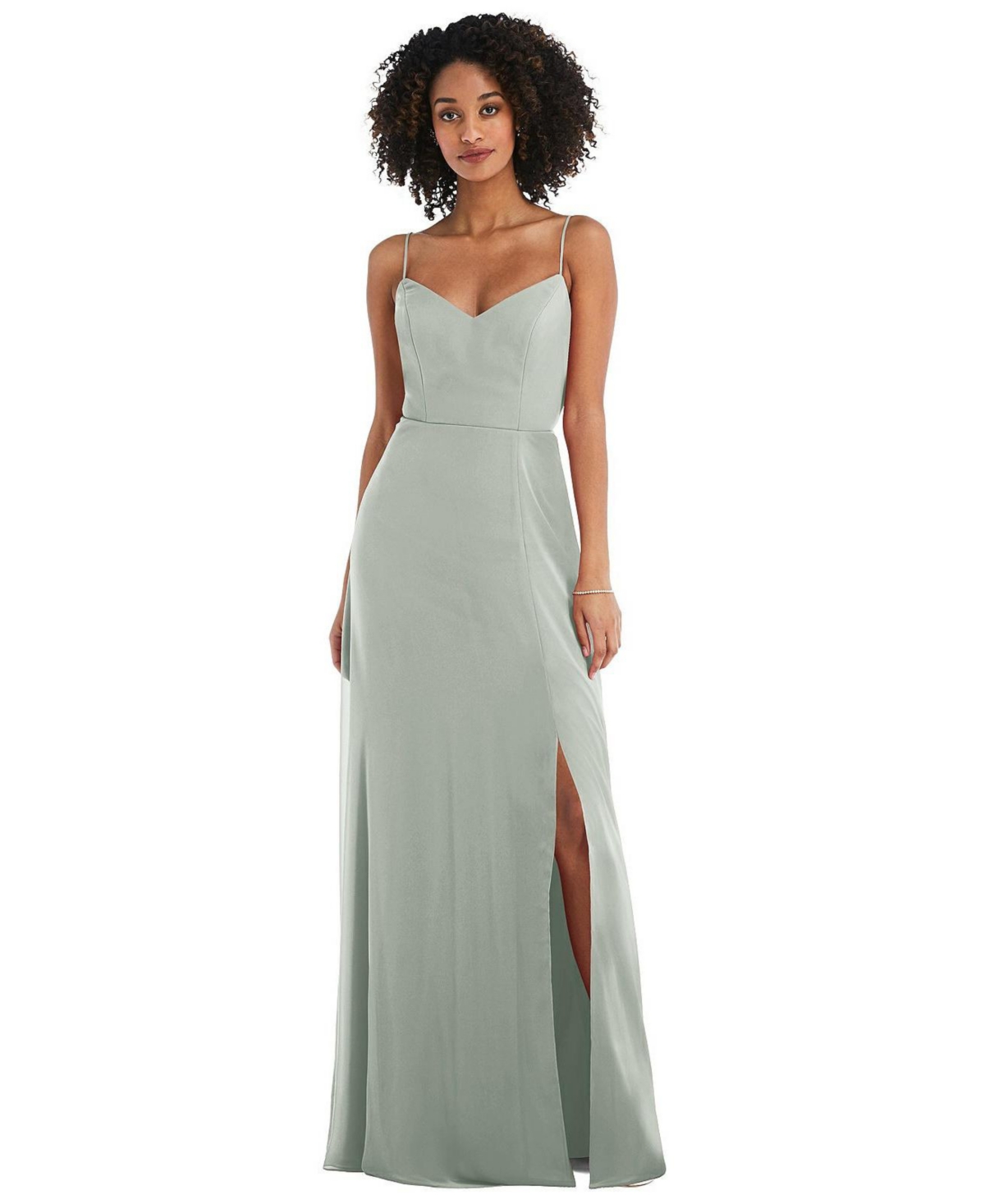 Women’s Tie-Back Cutout Maxi Dress with Front Slit – Willow green Women’s Tie-Back Cutout Maxi Dress with Front Slit – Willow green