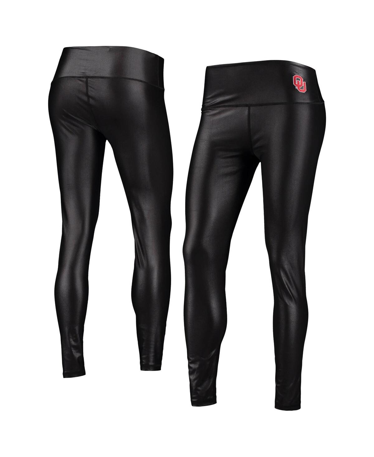 Women’s ZooZatz Black Oklahoma Sooners Shine Liquid Leggings – Black Women’s ZooZatz Black Oklahoma Sooners Shine Liquid Leggings – Black