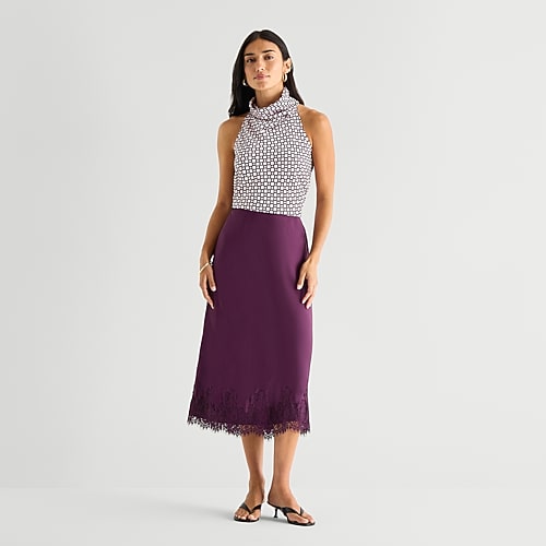 Worthington Womens A-Line Skirt, 8, Blue Worthington Womens A-Line Skirt, 8, Blue