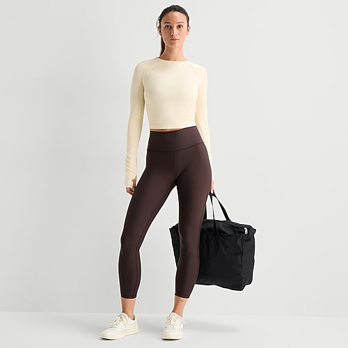 Xersion EverContour+ Womens Moisture Wicking High Rise 25″ 7/8 Ankle Legging, X-small, Brown Xersion EverContour+ Womens Moisture Wicking High Rise 25″ 7/8 Ankle Legging, X-small, Brown