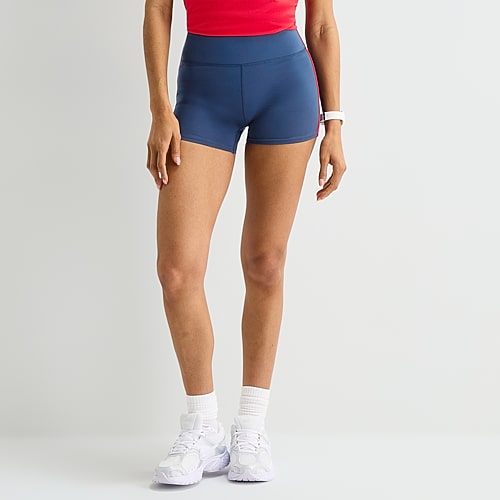 Xersion EverUltra Womens 4″ High Rise Stretch Fabric Quick Dry Bike Short, Medium, Blue Xersion EverUltra Womens 4″ High Rise Stretch Fabric Quick Dry Bike Short, Medium, Blue