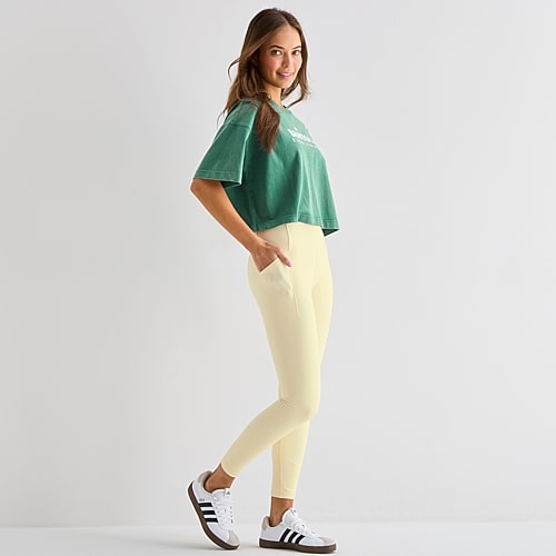 Xersion EverUltra Womens Quick Dry High Rise 25″ 7/8 Ankle Legging, Large, Yellow