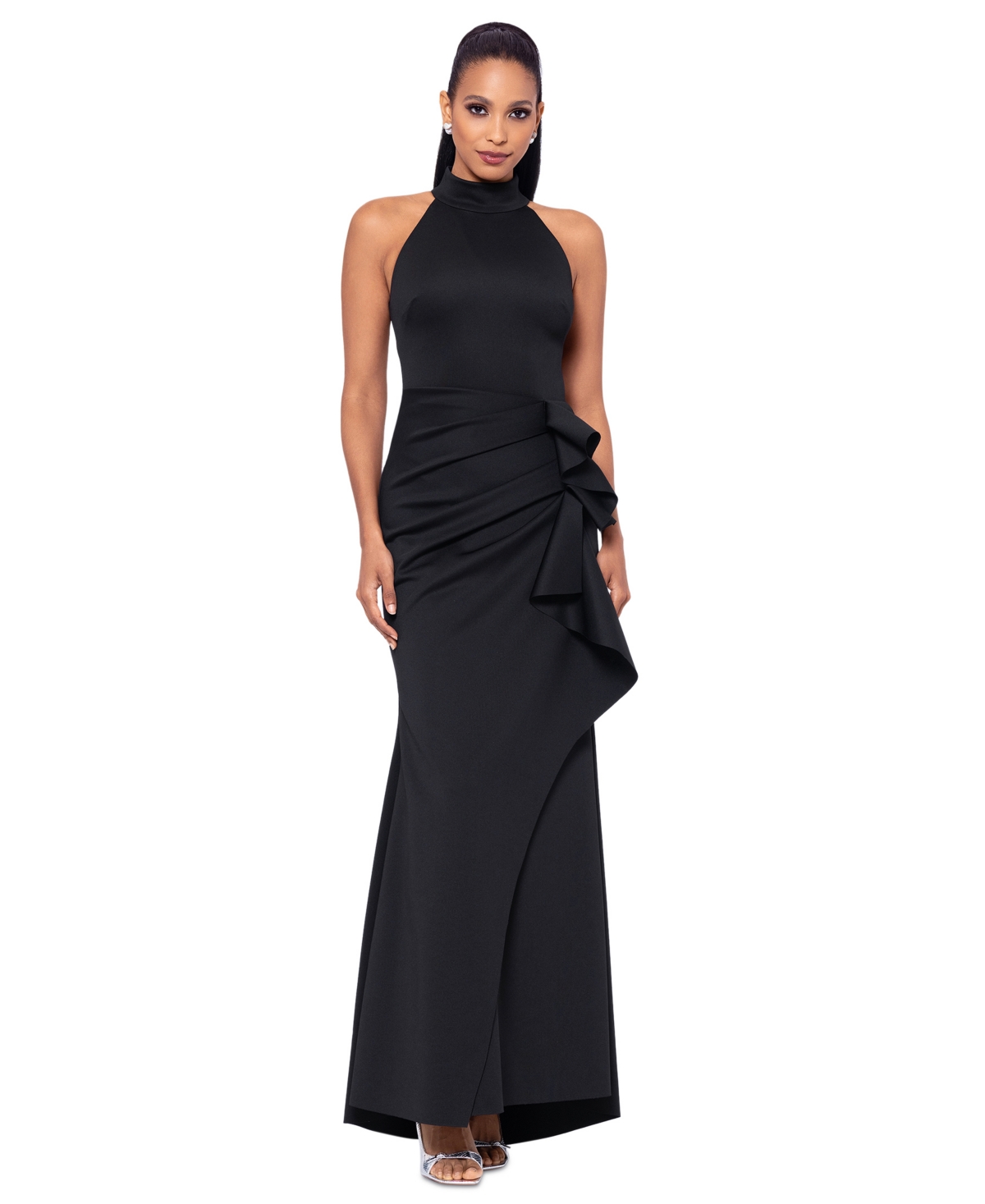 Xscape Women’s Ruffled Sleeveless Scuba Fit & Flare Dress – Black Xscape Women’s Ruffled Sleeveless Scuba Fit & Flare Dress – Black