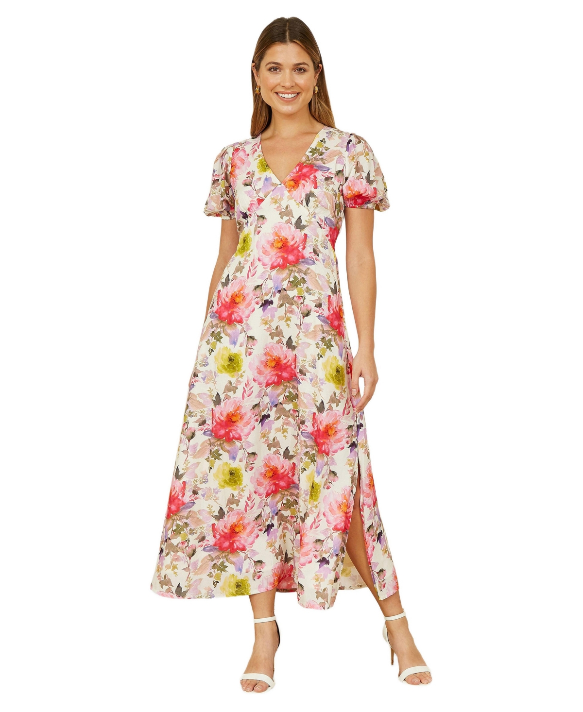 Yumi Women’s Floral Midi Dress – Ivory Yumi Women’s Floral Midi Dress – Ivory
