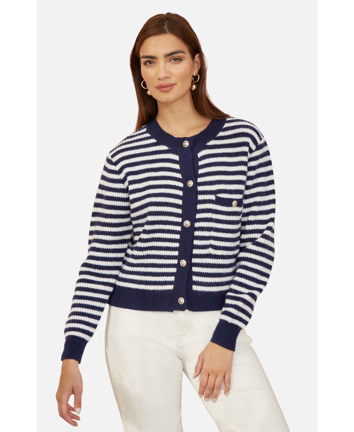 Yumi Women’s Long Sleeve Knit Relaxed Fit Cardigan – Navy Yumi Women’s Long Sleeve Knit Relaxed Fit Cardigan – Navy