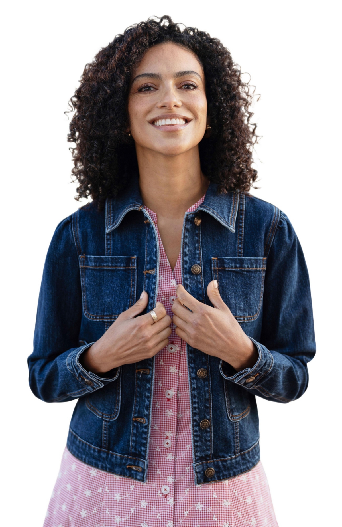 Yumi Women’s Stretch Denim Pocket Detail Jacket – Blue Yumi Women’s Stretch Denim Pocket Detail Jacket – Blue