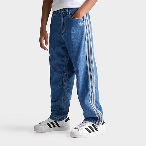 adidas Big Kids Originals 3-Stripes Denim Jeans in Antique Wash Size: XS