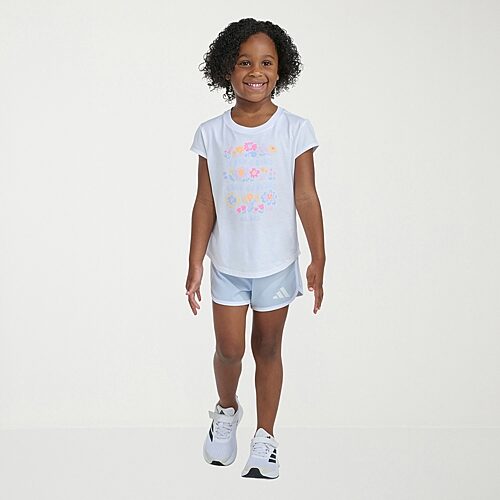 adidas Little Girls 2-pc. Short Set, 6x, White