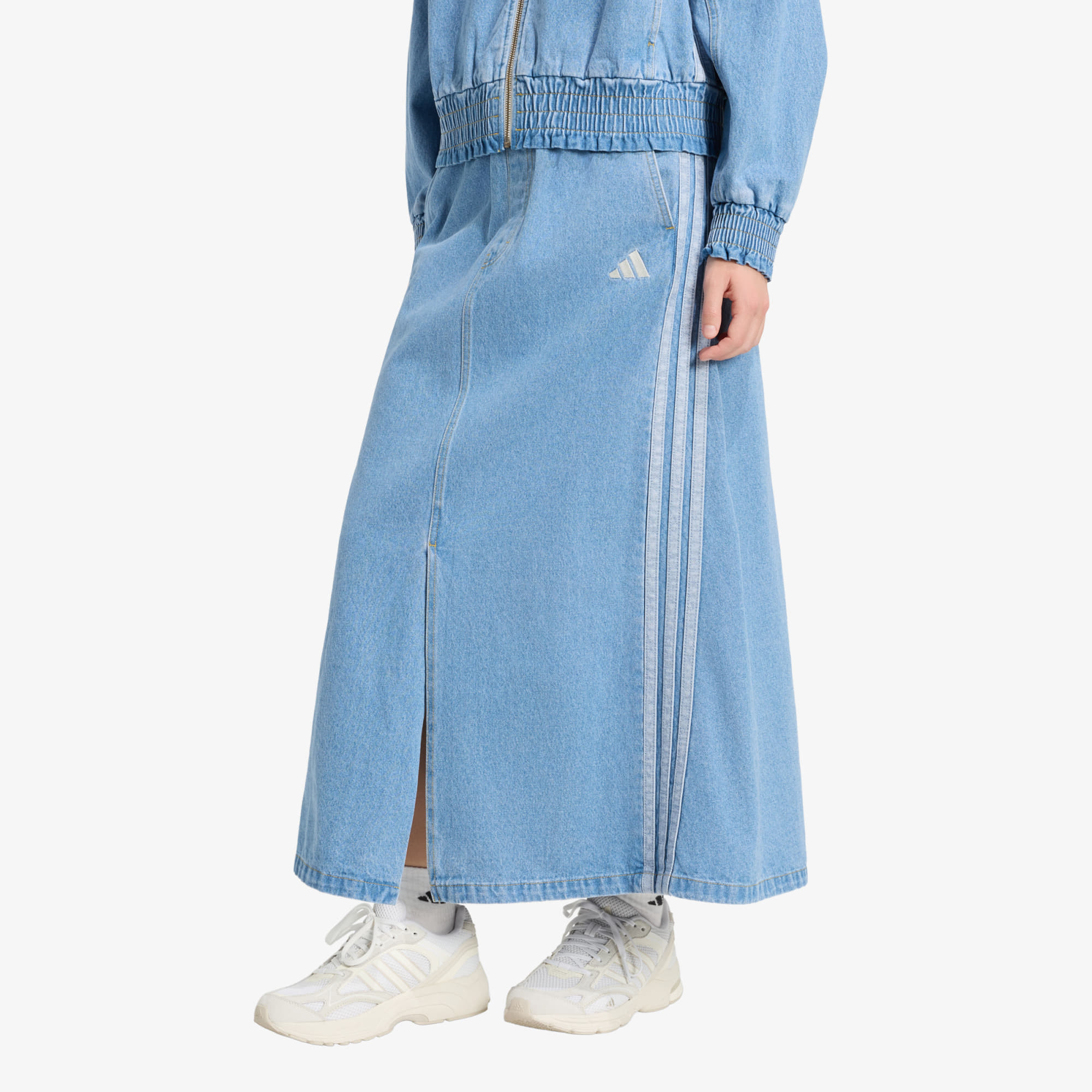 adidas Stadium Washed Denim Loose Fit Skirt Crystal Sky S