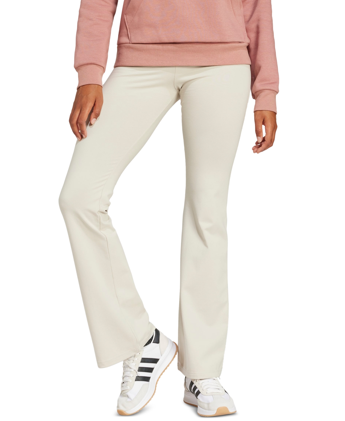adidas Women’s Essentials Small Logo Flared Leggings – Wonder Alumina/white
