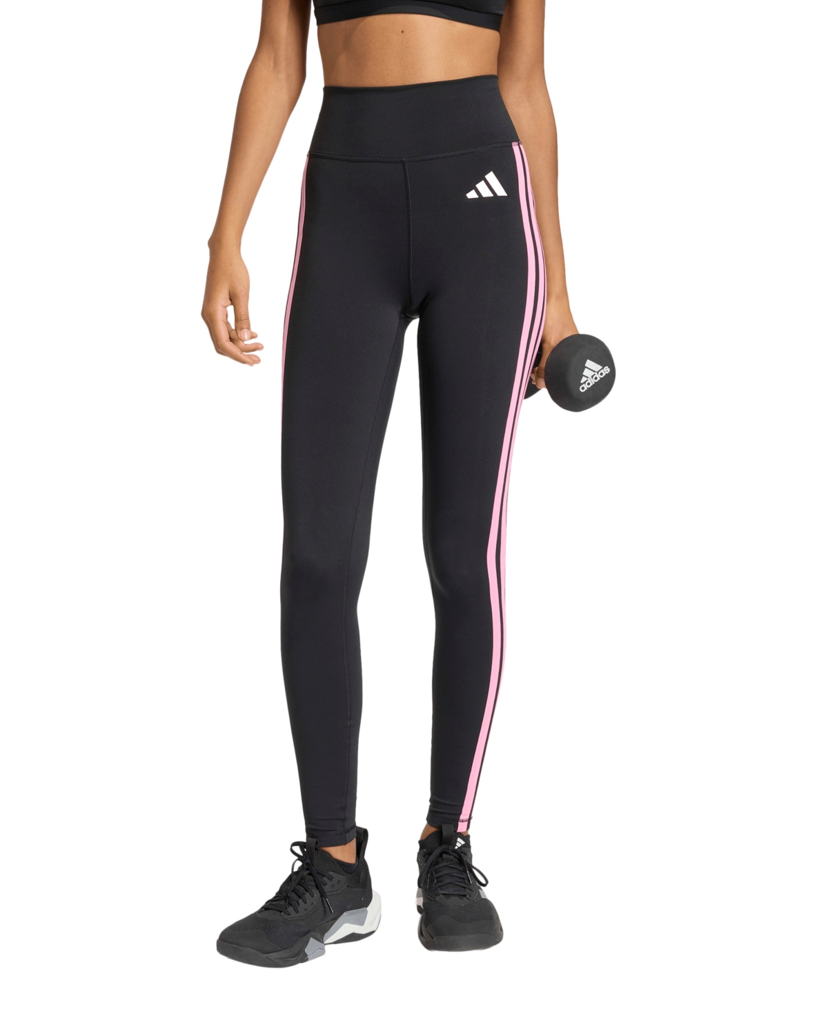 adidas Women’s Optime Essentials 7/8 Leggings – Black/Pink adidas Women’s Optime Essentials 7/8 Leggings – Black/Pink