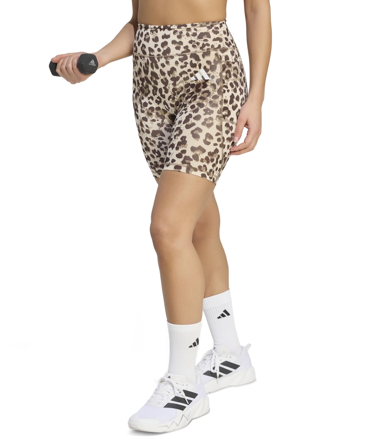adidas Women’s Optime Essentials Leopard Print Short Leggings – Crystal Linen/Khaki Six/Dark Brown adidas Women’s Optime Essentials Leopard Print Short Leggings – Crystal Linen/Khaki Six/Dark Brown