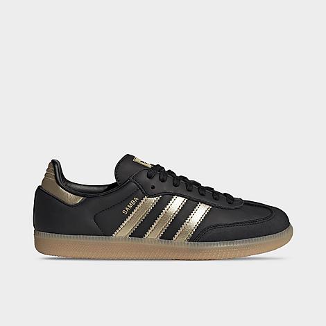 adidas Women’s Originals Samba OG Casual Shoes in Core Black/Thermal Chrome/Gum Size: 5.0