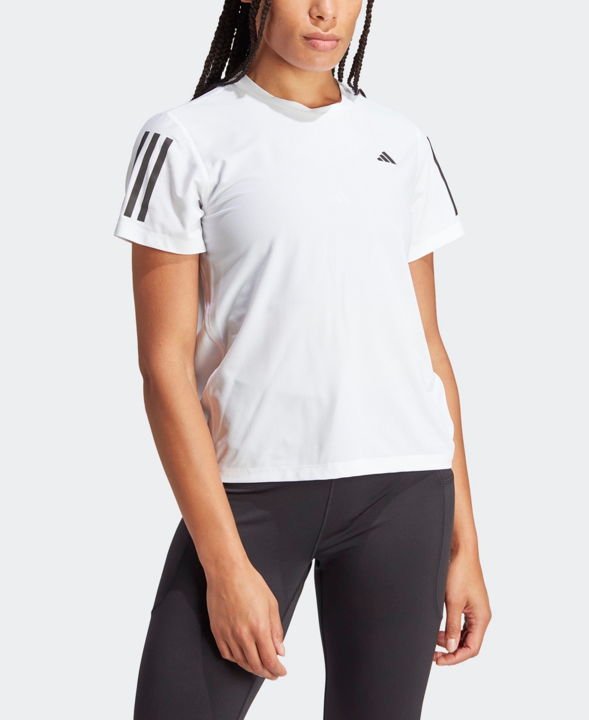 adidas Women’s Own The Run Short-Sleeve Running Tee – White