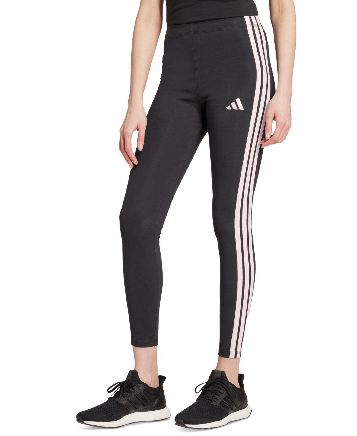 adidas Women’s Slim-Fit Full-Length High-Rise Leggings – Black/Clear Pink adidas Women’s Slim-Fit Full-Length High-Rise Leggings – Black/Clear Pink