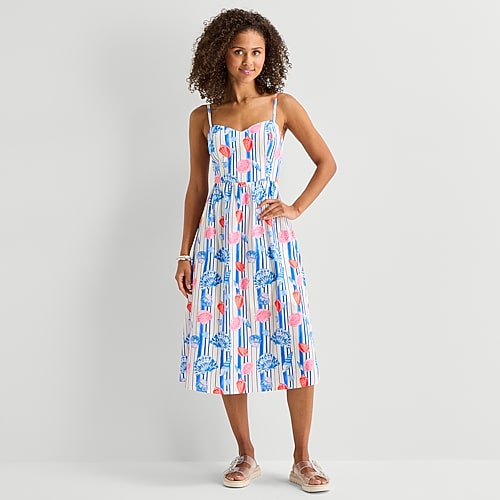 by&by Womens Juniors V Neck Sleeveless A-Line Dress, Medium, Blue