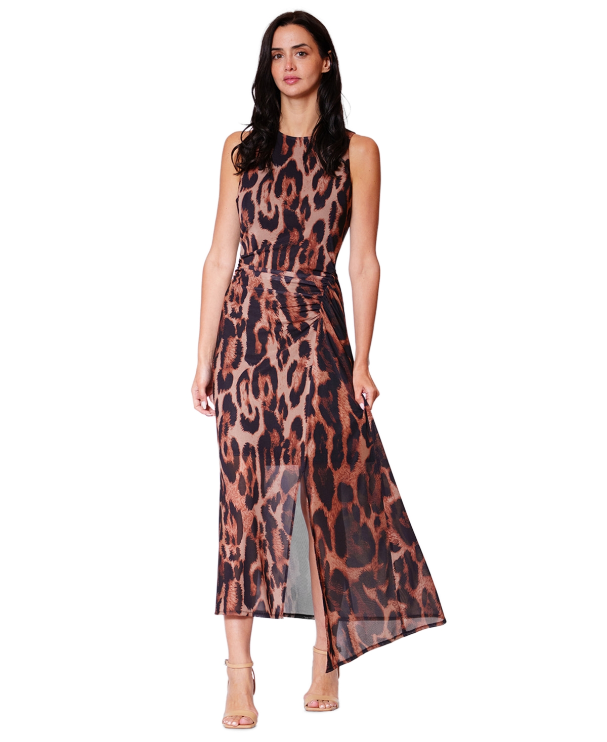 julia jordan Women’s Leopard-Print Asymmetrical-Hemline Midi Dress – Black Multi julia jordan Women’s Leopard-Print Asymmetrical-Hemline Midi Dress – Black Multi