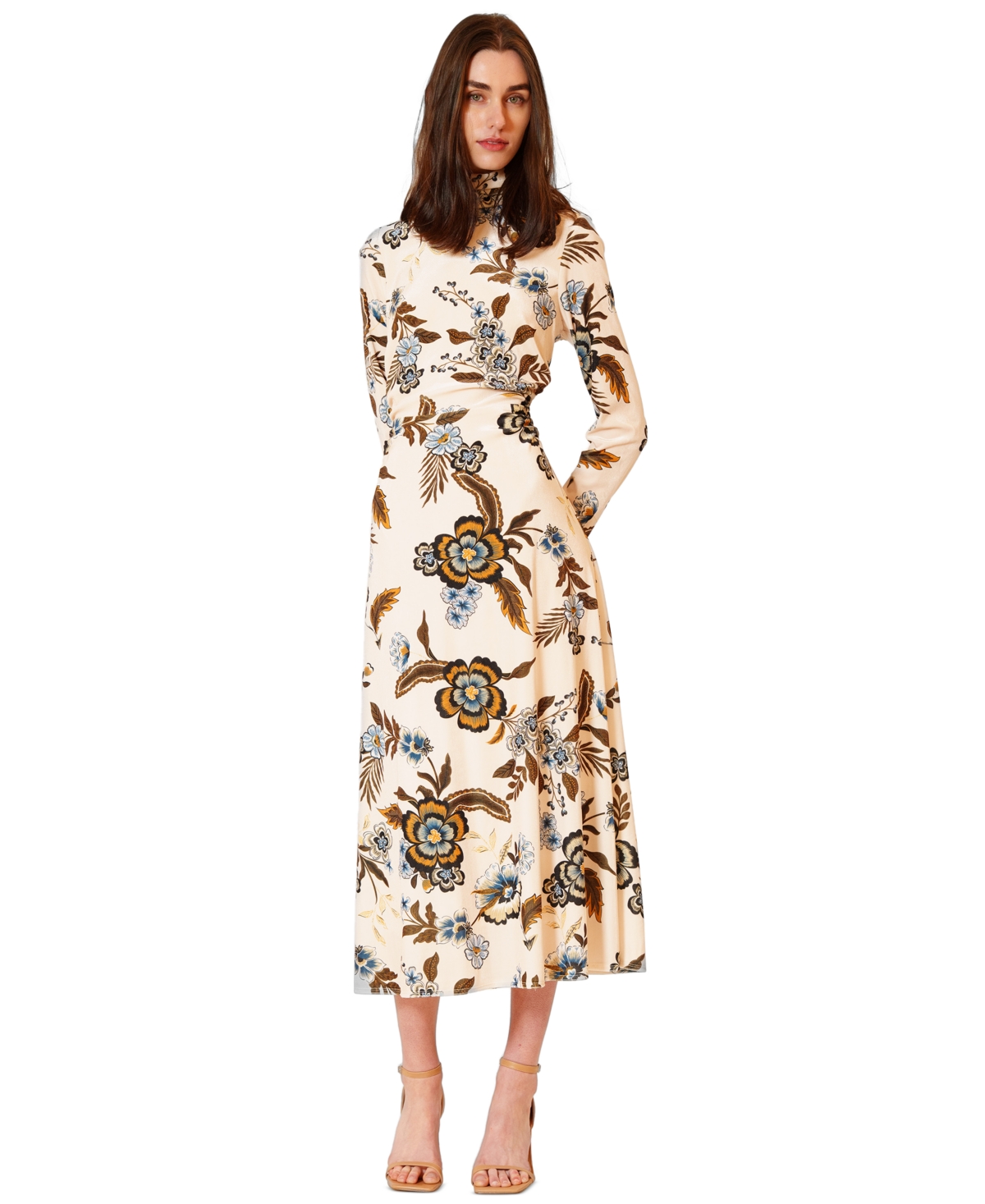 julia jordan Women’s Long-Sleeve Midi Dress – Ivory/Multi julia jordan Women’s Long-Sleeve Midi Dress – Ivory/Multi