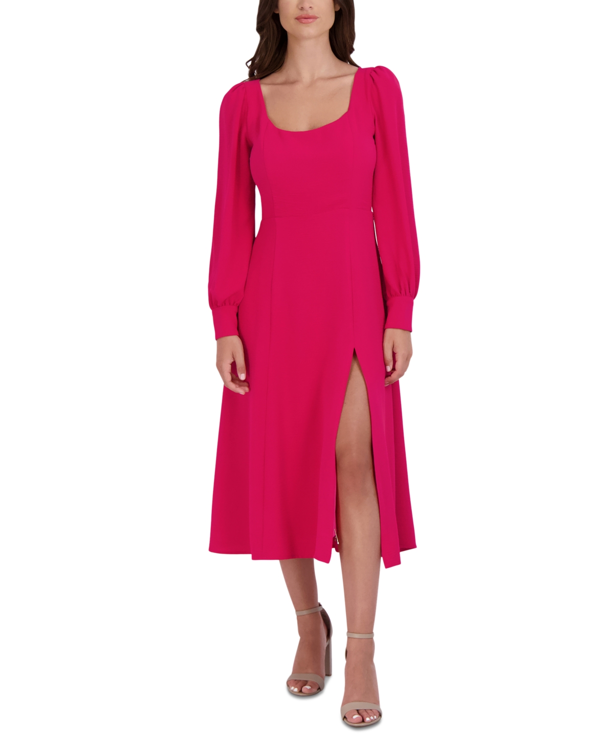 julia jordan Women’s Long-Sleeve Midi Dress – Pink julia jordan Women’s Long-Sleeve Midi Dress – Pink